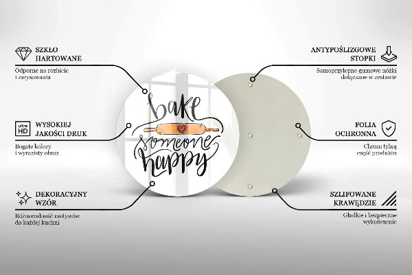 Tagliere in vetro Cuocere qualcuno felice