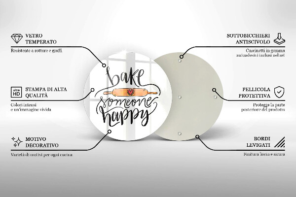 Tagliere in vetro Cuocere qualcuno felice