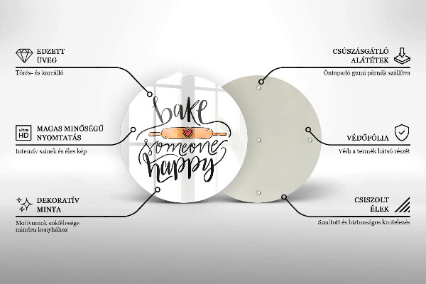 Tagliere in vetro Cuocere qualcuno felice