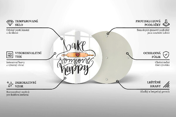 Tagliere in vetro Cuocere qualcuno felice