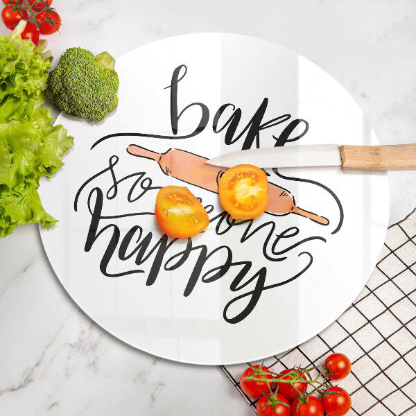 Tagliere in vetro Cuocere qualcuno felice