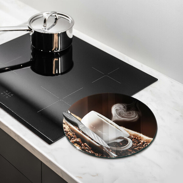 Tagliere in vetro Caffè e una tazza