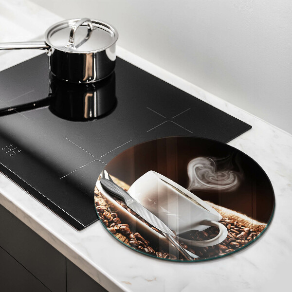 Tagliere in vetro Caffè e una tazza