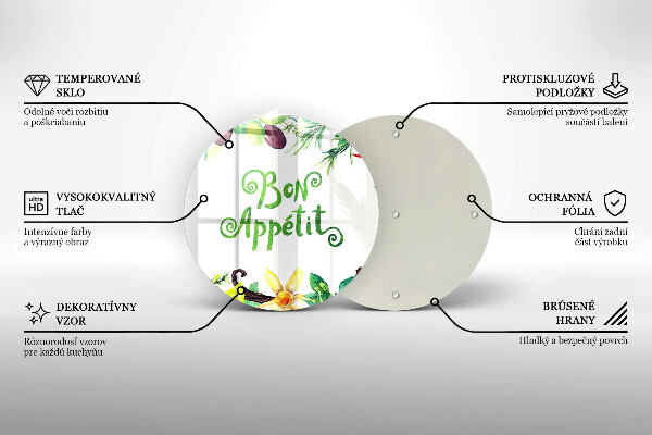 Tagliere in vetro Iscrizione Buon Appetito