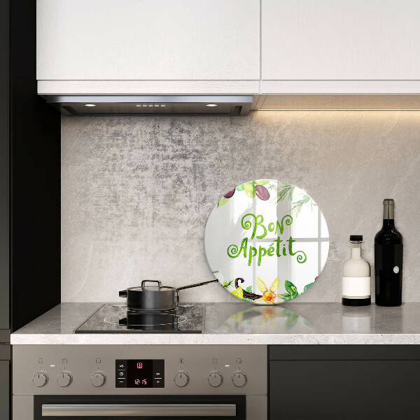 Tagliere in vetro Iscrizione Buon Appetito