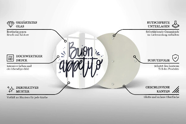 Tagliere in vetro Buon Appetito