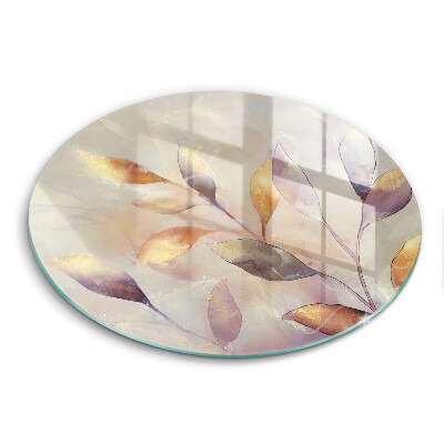 Tagliere in vetro Foglie boho dipinte