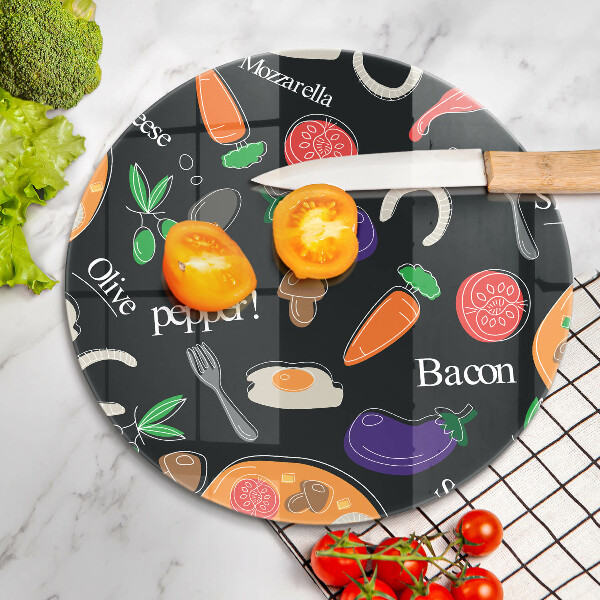 Tagliere in vetro Illustrazione del cibo