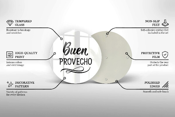 Tagliere in vetro Buen provecho