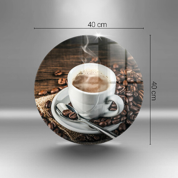 Tagliere in vetro Tazza e chicchi di caffè