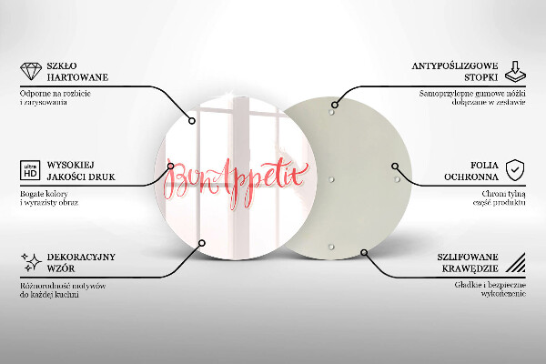 Tagliere in vetro Cartello da cucina Bon Appetit