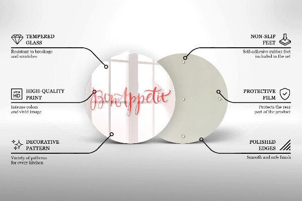 Tagliere in vetro Cartello da cucina Bon Appetit