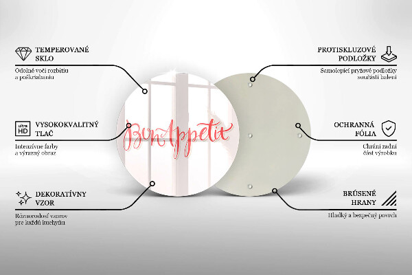 Tagliere in vetro Cartello da cucina Bon Appetit