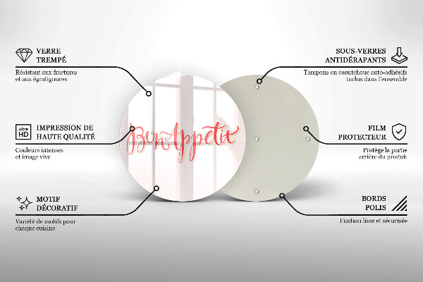 Tagliere in vetro Cartello da cucina Bon Appetit