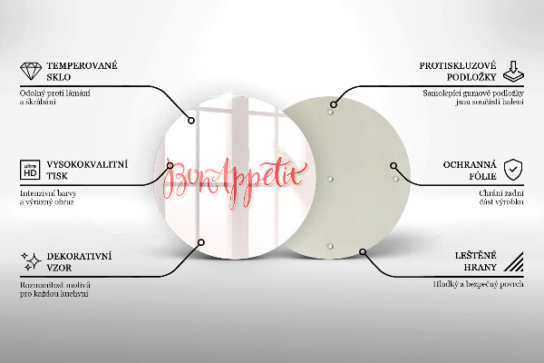 Tagliere in vetro Cartello da cucina Bon Appetit