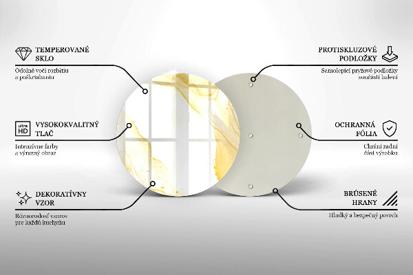 Tagliere in vetro Astrazione dorata