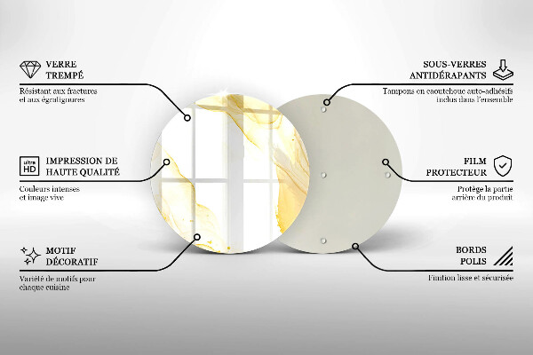 Tagliere in vetro Astrazione dorata