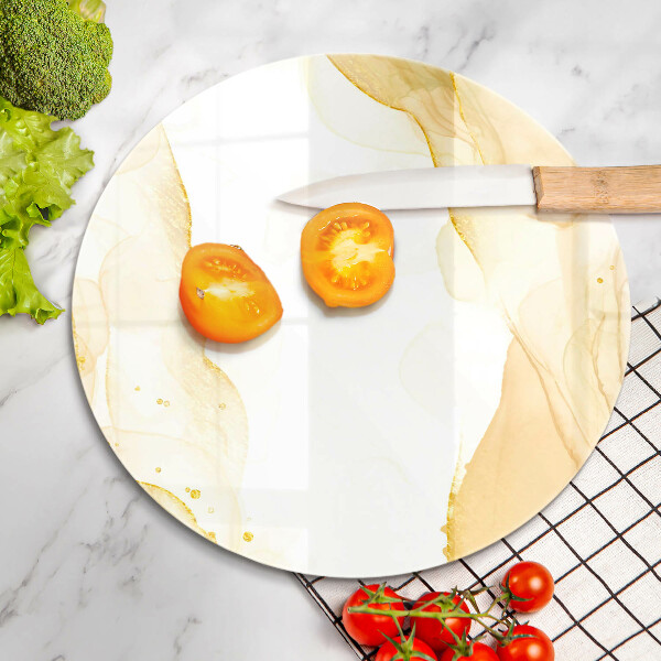 Tagliere in vetro Astrazione dorata