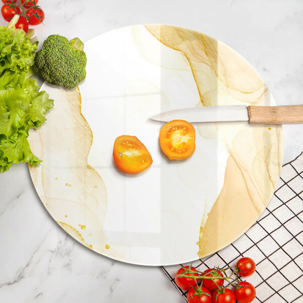 Tagliere in vetro Astrazione dorata