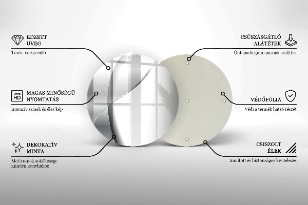 Tagliere in vetro Astrazione del metallo argentato