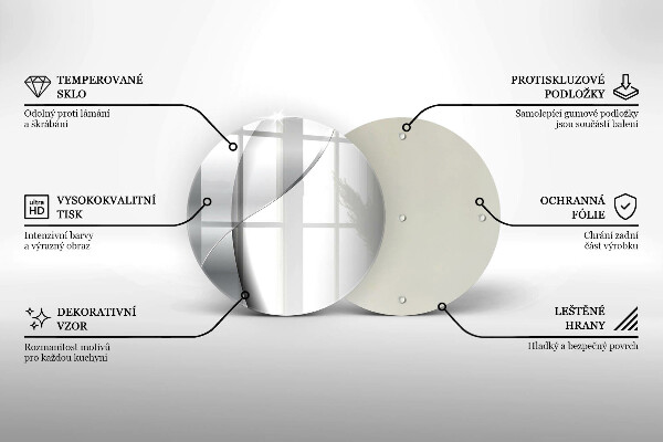 Tagliere in vetro Astrazione del metallo argentato