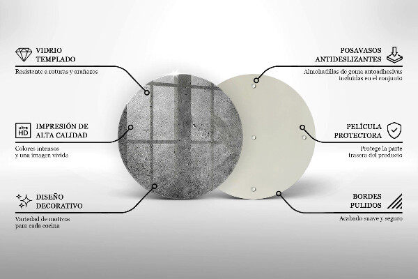 Tagliere in vetro Struttura in pietra concreta