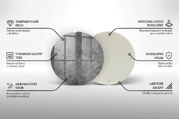 Tagliere in vetro Struttura in pietra concreta