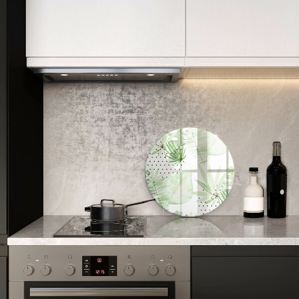 Tagliere in vetro temperato Foglie ad acquerello