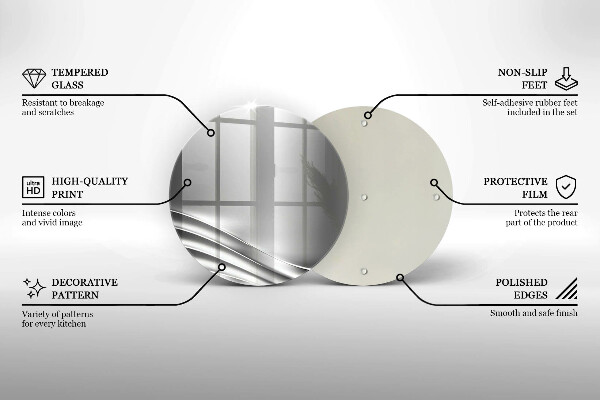 Tagliere in vetro temperato Struttura in metallo
