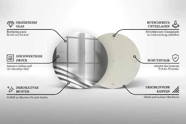 Tagliere in vetro temperato Struttura in metallo