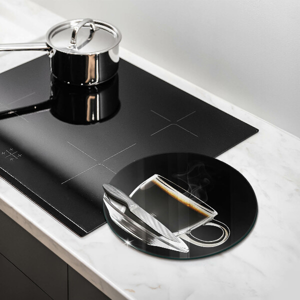 Tagliere in vetro temperato Un bicchiere di caffè caldo