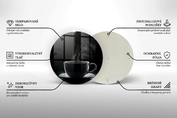 Tagliere in vetro temperato Tazza di caffè calda