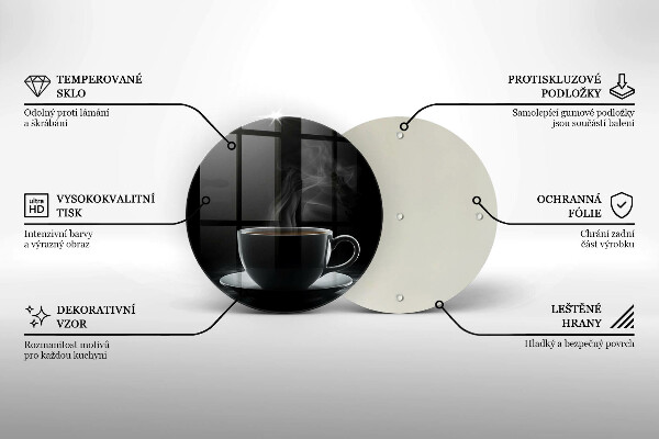 Tagliere in vetro temperato Tazza di caffè calda