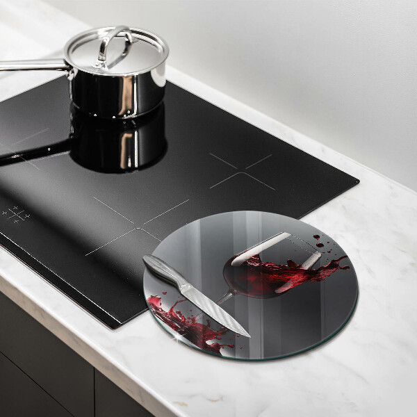 Tagliere in vetro temperato Vino rosso in un bicchiere