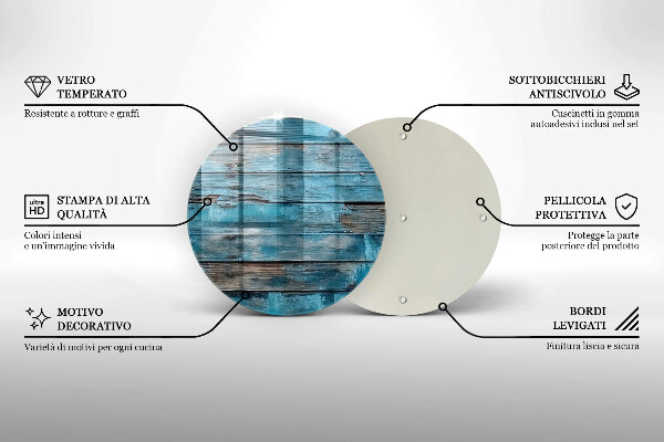 Tagliere in vetro temperato Vecchie tavole blu