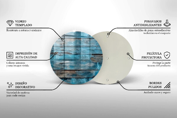 Tagliere in vetro temperato Vecchie tavole blu