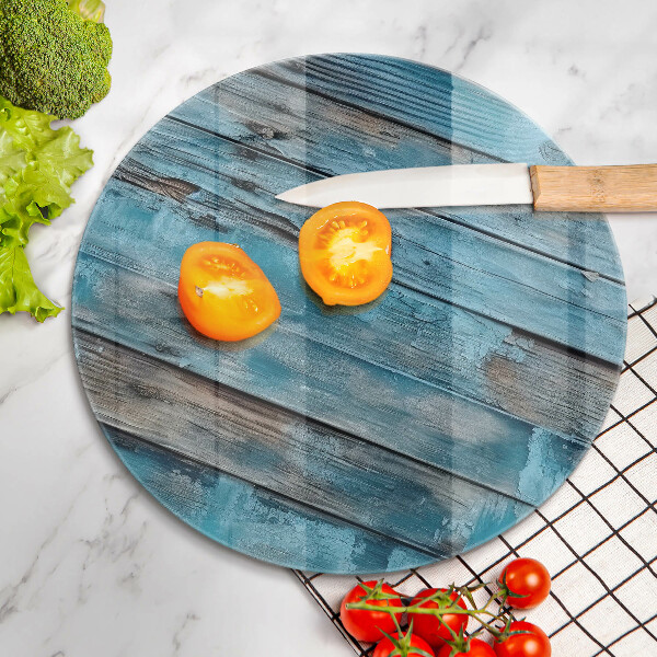 Tagliere in vetro temperato Vecchie tavole blu