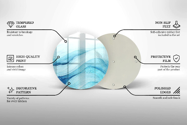 Tagliere in vetro temperato Onde astratte