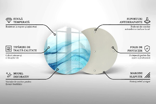 Tagliere in vetro temperato Onde astratte