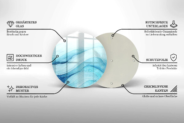 Tagliere in vetro temperato Onde astratte