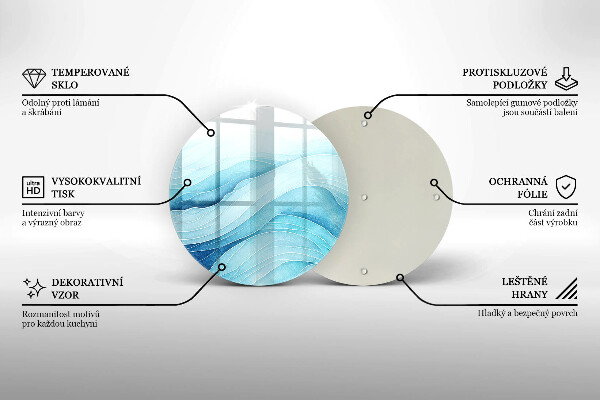 Tagliere in vetro temperato Onde astratte