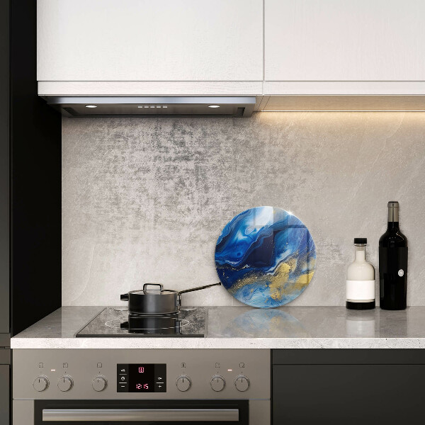 Tagliere in vetro temperato Marmo blu e oro