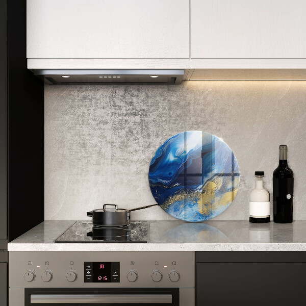 Tagliere in vetro temperato Marmo blu e oro