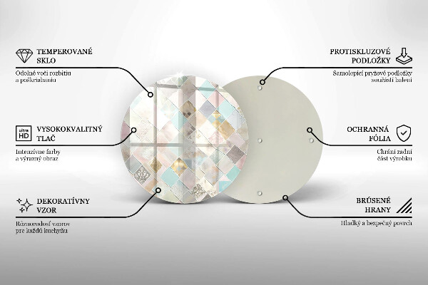 Tagliere in vetro temperato Composizione pastello
