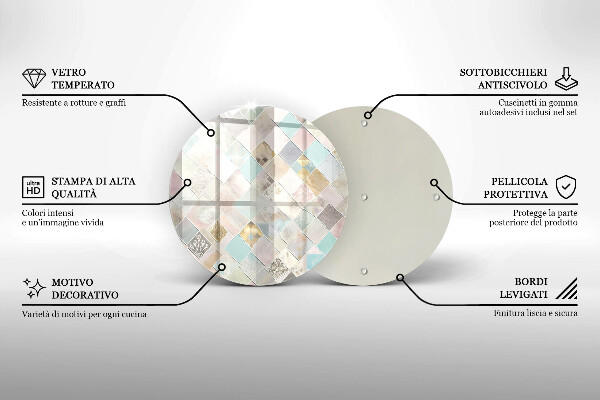 Tagliere in vetro temperato Composizione pastello