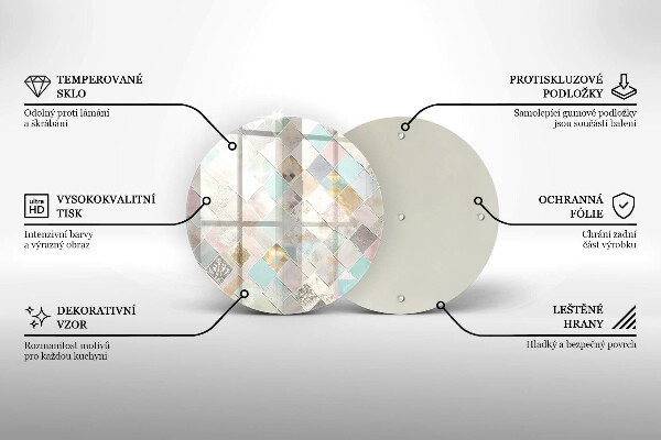 Tagliere in vetro temperato Composizione pastello