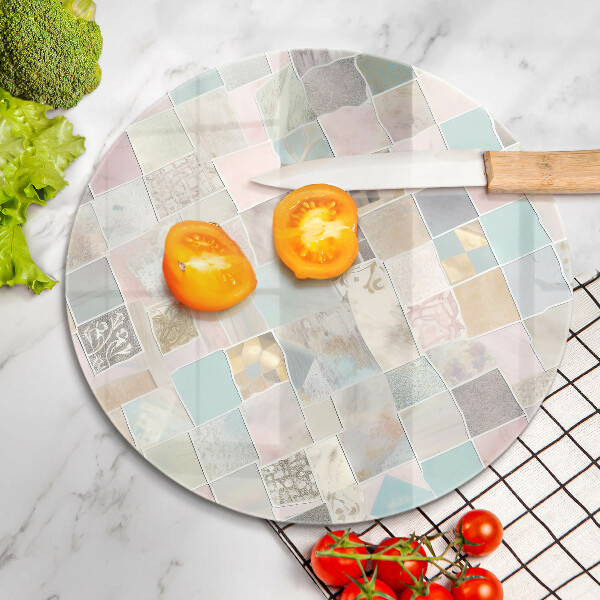 Tagliere in vetro temperato Composizione pastello