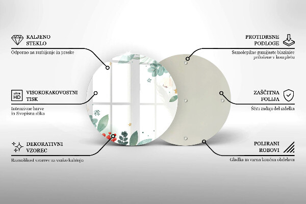 Tagliere in vetro Foglie ad acquerello