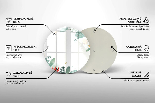 Tagliere in vetro Foglie ad acquerello