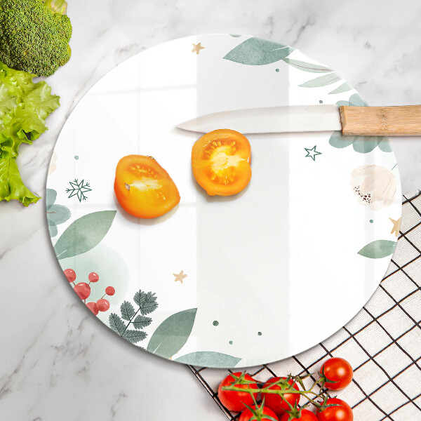 Tagliere in vetro Foglie ad acquerello